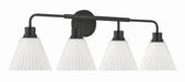 Craftmade - 62304-FB - Four Light Vanity - Pleated II - Flat Black