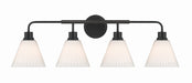 Craftmade - 62304-FB - Four Light Vanity - Pleated II - Flat Black