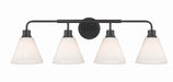Craftmade - 62304-FB - Four Light Vanity - Pleated II - Flat Black