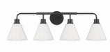 Craftmade - 62304-FB - Four Light Vanity - Pleated II - Flat Black
