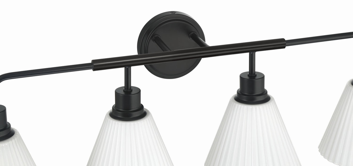 Craftmade - 62304-FB - Four Light Vanity - Pleated II - Flat Black