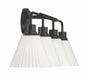 Craftmade - 62304-FB - Four Light Vanity - Pleated II - Flat Black