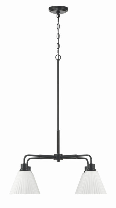 Craftmade - 62324-FB - Four Light Chandelier - Pleated II - Flat Black