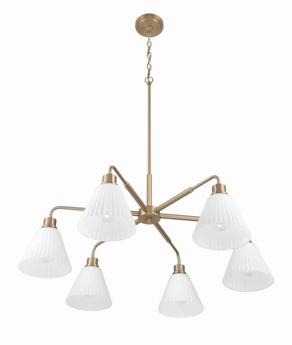 Craftmade - 62326-CPZ - Six Light Chandelier - Pleated II - Premium Bronze
