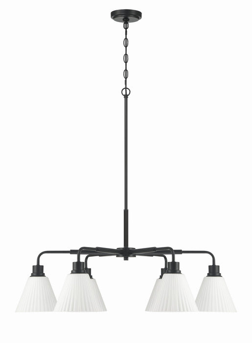 Craftmade - 62326-FB - Six Light Chandelier - Pleated II - Flat Black