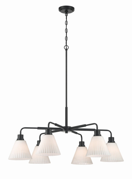 Craftmade - 62326-FB - Six Light Chandelier - Pleated II - Flat Black