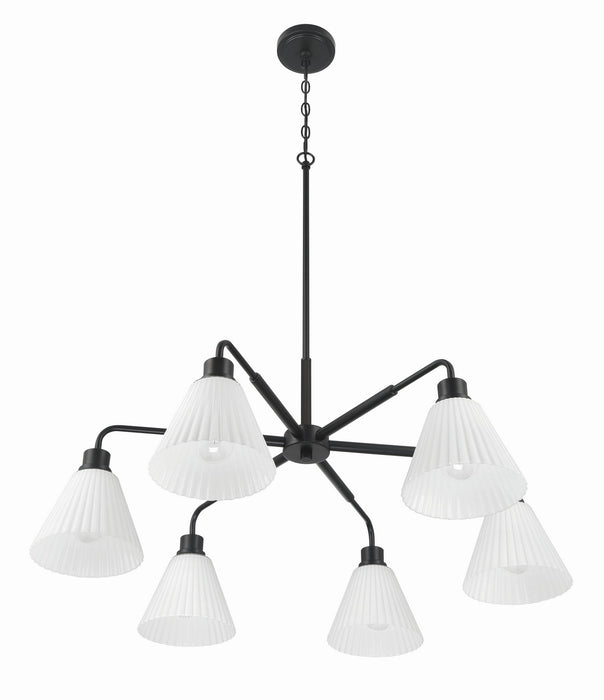 Craftmade - 62326-FB - Six Light Chandelier - Pleated II - Flat Black