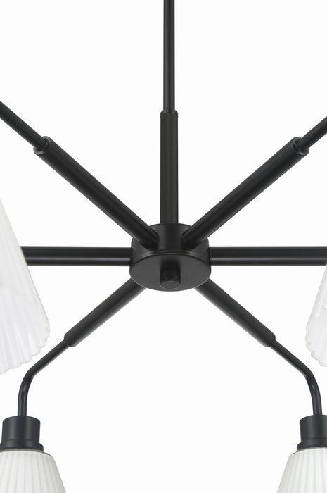 Craftmade - 62326-FB - Six Light Chandelier - Pleated II - Flat Black