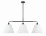 Craftmade - 62373-FB - Three Light Island Pendant - Pleated II - Flat Black