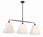 Craftmade - 62373-FB - Three Light Island Pendant - Pleated II - Flat Black