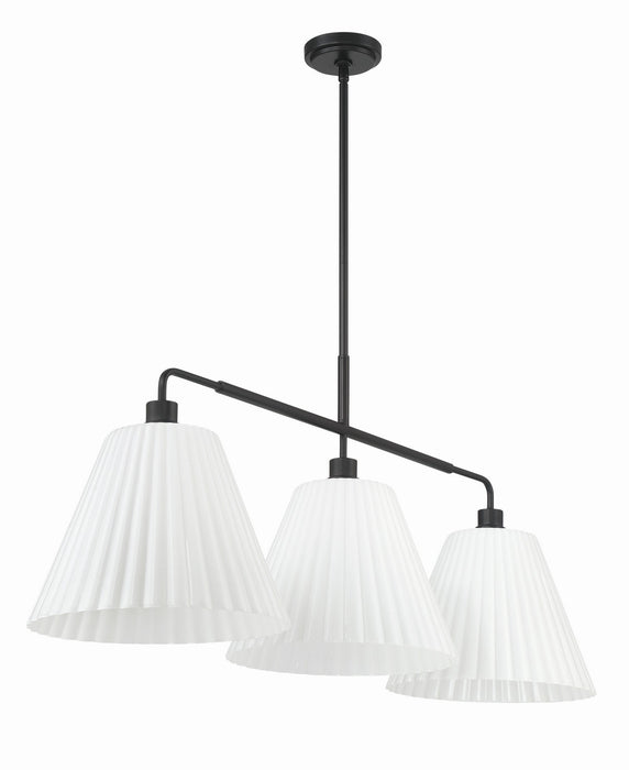 Craftmade - 62373-FB - Three Light Island Pendant - Pleated II - Flat Black