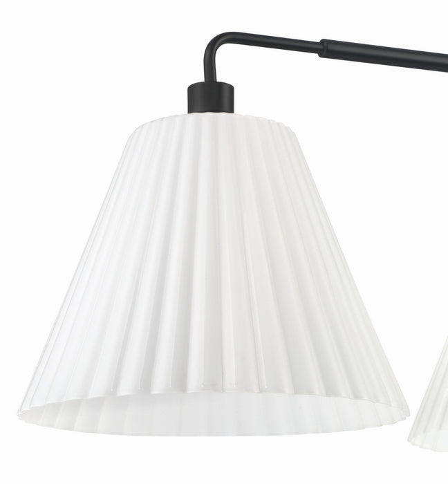 Craftmade - 62373-FB - Three Light Island Pendant - Pleated II - Flat Black