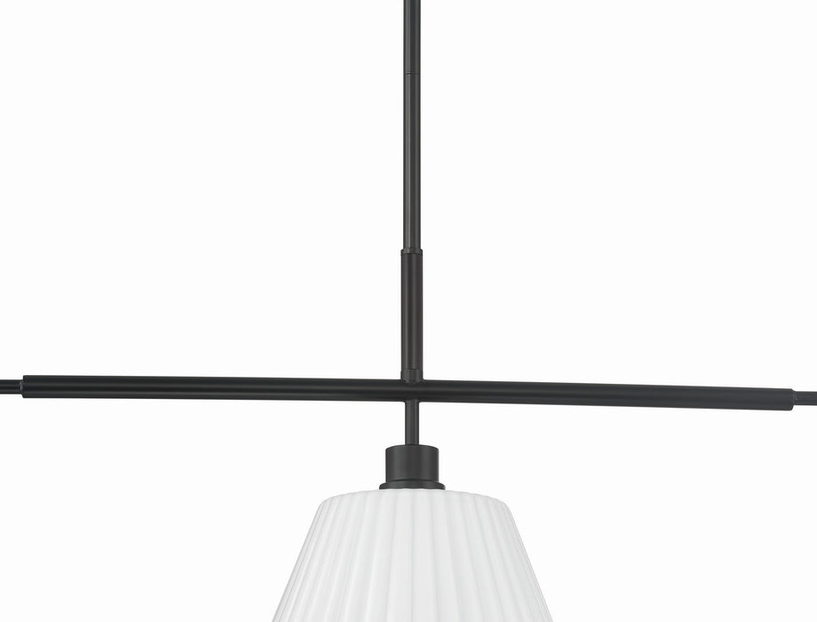 Craftmade - 62373-FB - Three Light Island Pendant - Pleated II - Flat Black