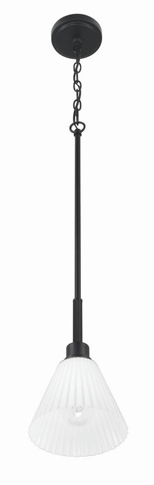 Craftmade - 62391-FB - One Light Pendant - Pleated II - Flat Black