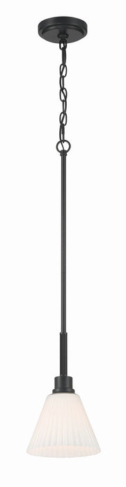 Craftmade - 62391-FB - One Light Pendant - Pleated II - Flat Black