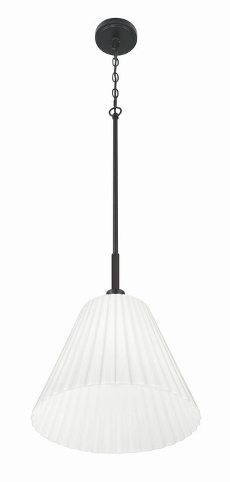 Craftmade - 62392-FB - One Light Pendant - Pleated II - Flat Black