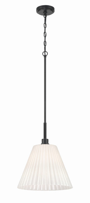 Craftmade - 62392-FB - One Light Pendant - Pleated II - Flat Black