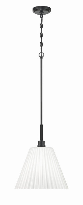 Craftmade - 62392-FB - One Light Pendant - Pleated II - Flat Black