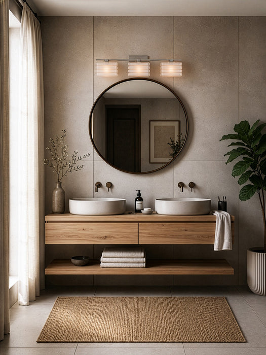 Varaluz - V67511BN - Three Light Bath Vanity - Sardinia - Brushed Nickel