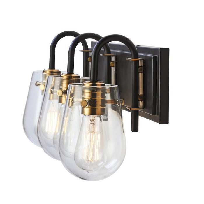 Varaluz - V68041BKAGB - Three Light Bath Vanity - Bromyard - Matte Black / Aged Brass