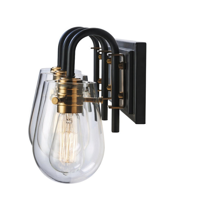 Varaluz - V68041BKAGB - Three Light Bath Vanity - Bromyard - Matte Black / Aged Brass