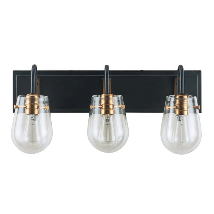Varaluz - V68041BKAGB - Three Light Bath Vanity - Bromyard - Matte Black / Aged Brass