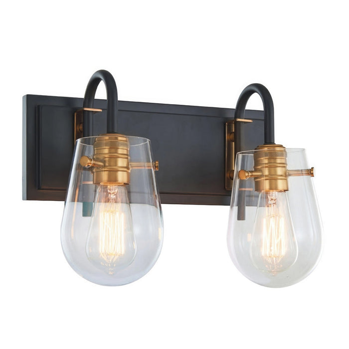 Varaluz - V68042BKAGB - Two Light Bath Vanity - Bromyard - Matte Black / Aged Brass