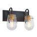 Varaluz - V68042BKAGB - Two Light Bath Vanity - Bromyard - Matte Black / Aged Brass