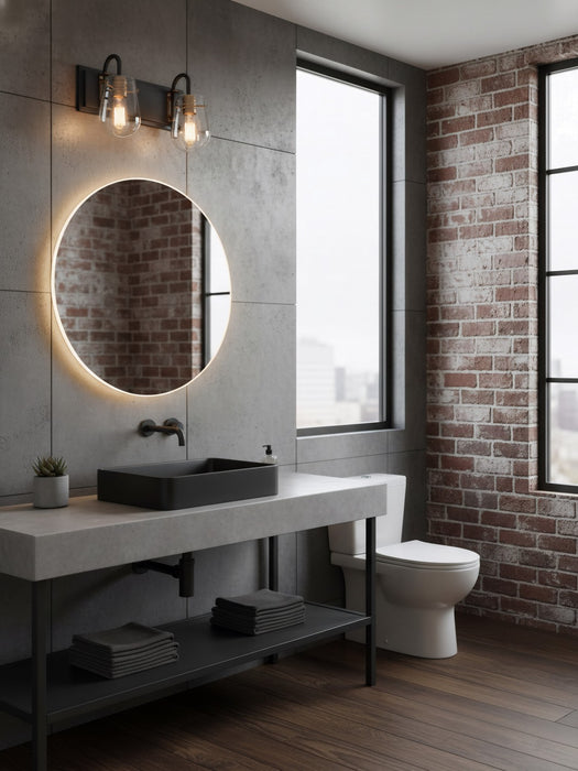 Varaluz - V68042BKAGB - Two Light Bath Vanity - Bromyard - Matte Black / Aged Brass