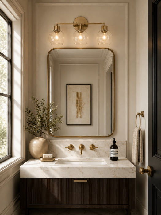 Varaluz - V68841BB - Three Light Bath Vanity - Cortona - Brushed Brass