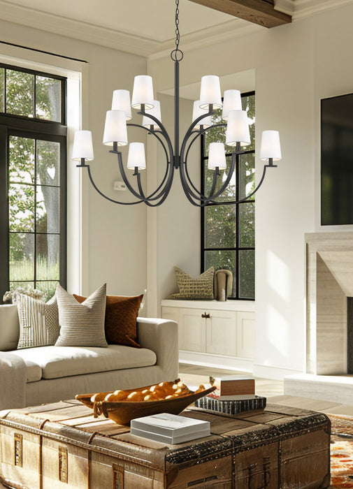 Z-Lite - 2016-12MB - 12 Light Chandelier - Cordelia - Matte Black