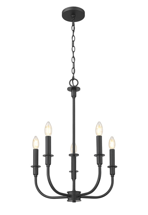 Z-Lite - 3049-18C-MB - Five Light Chandelier - Tova - Matte Black