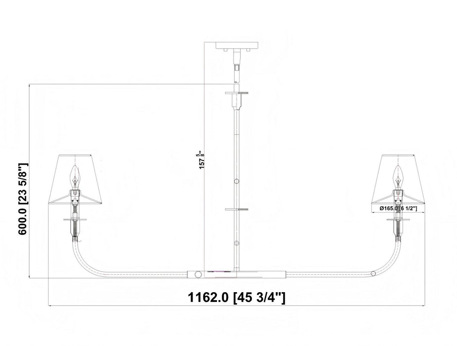 Z-Lite - 3049-42L-RB - Two Light Linear Chandelier - Tova - Rubbed Brass