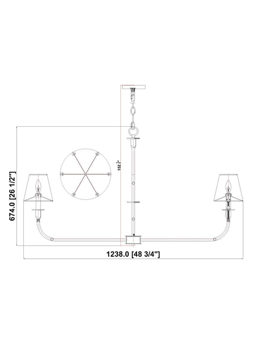 Z-Lite - 3049-45BN - Six Light Chandelier - Tova - Brushed Nickel