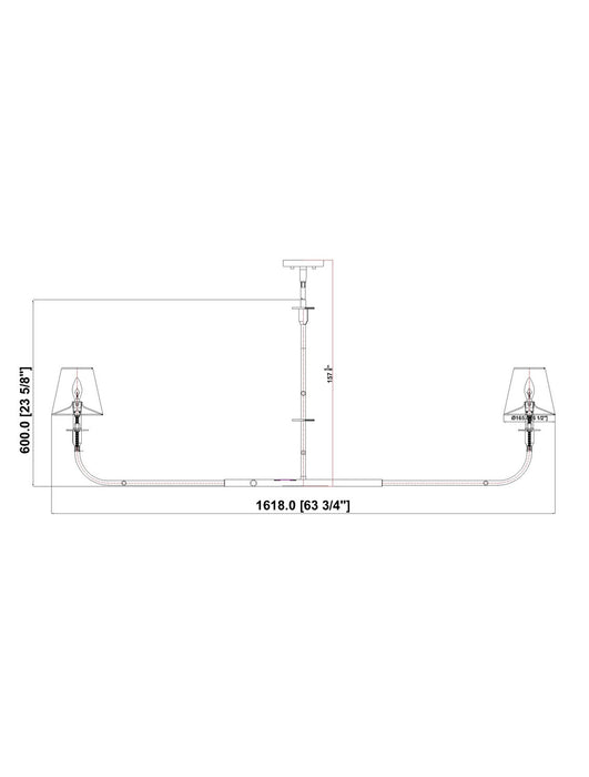 Z-Lite - 3049-60L-RB - Two Light Linear Chandelier - Tova - Rubbed Brass