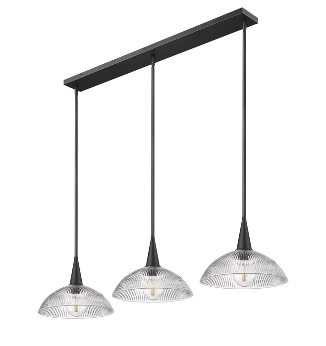 Z-Lite - 3051P12-3L-MB - Three Light Linear Chandelier - Lunelle - Matte Black