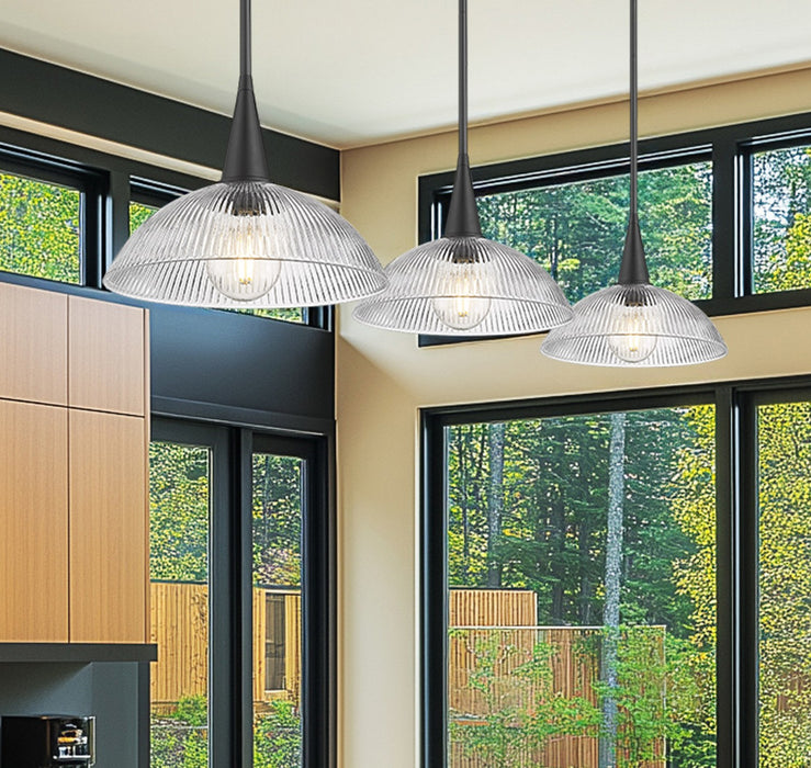 Z-Lite - 3051P12-3L-MB - Three Light Linear Chandelier - Lunelle - Matte Black