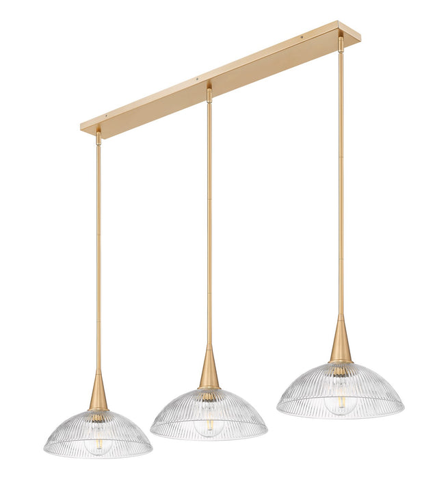 Z-Lite - 3051P12-3L-MGLD - Three Light Linear Chandelier - Lunelle - Modern Gold