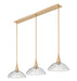 Z-Lite - 3051P12-3L-MGLD - Three Light Linear Chandelier - Lunelle - Modern Gold