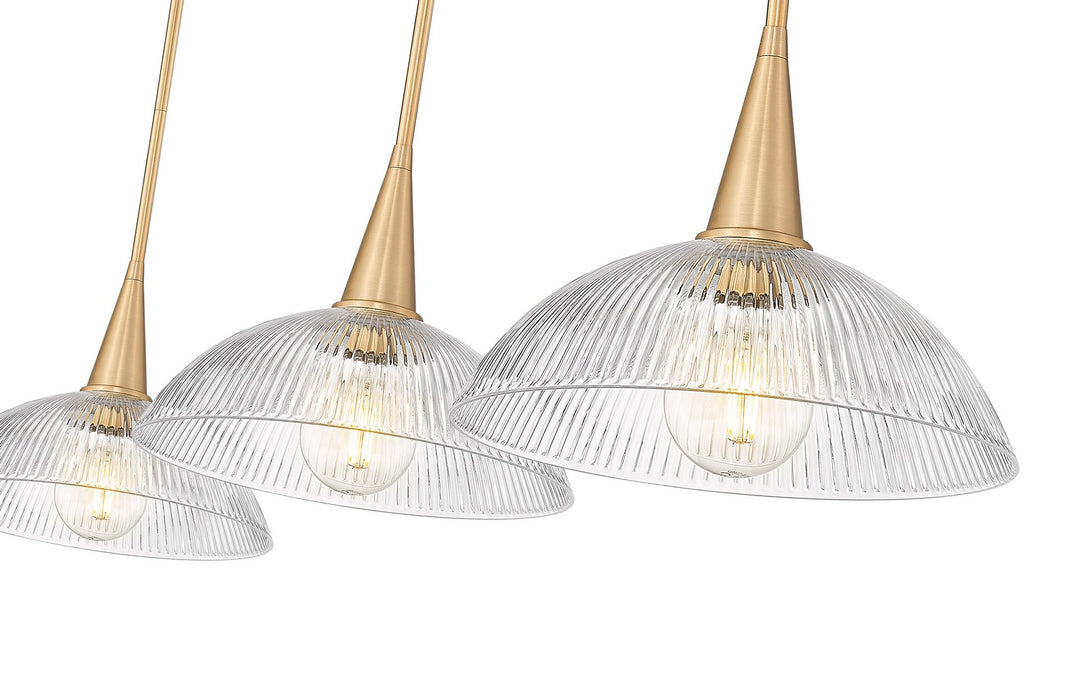 Z-Lite - 3051P12-3L-MGLD - Three Light Linear Chandelier - Lunelle - Modern Gold
