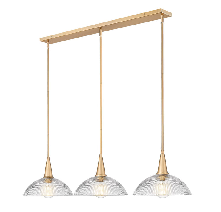 Z-Lite - 3051P12-3L-MGLD - Three Light Linear Chandelier - Lunelle - Modern Gold