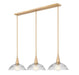 Z-Lite - 3051P12-3L-MGLD - Three Light Linear Chandelier - Lunelle - Modern Gold