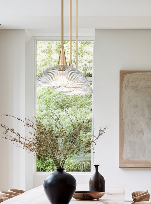Z-Lite - 3051P12-3L-MGLD - Three Light Linear Chandelier - Lunelle - Modern Gold