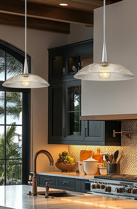 Z-Lite - 3051P18-BN - One Light Pendant - Lunelle - Brushed Nickel
