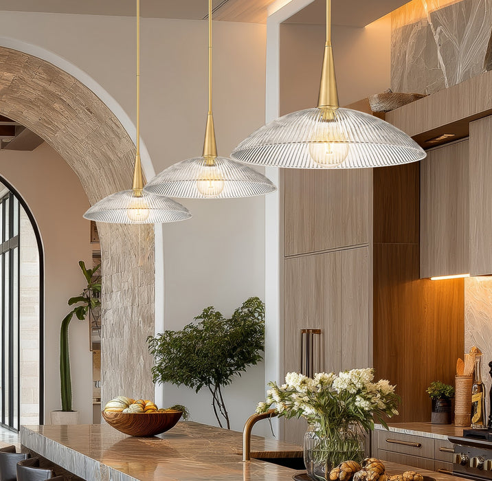 Z-Lite - 3051P18-MGLD - One Light Pendant - Lunelle - Modern Gold