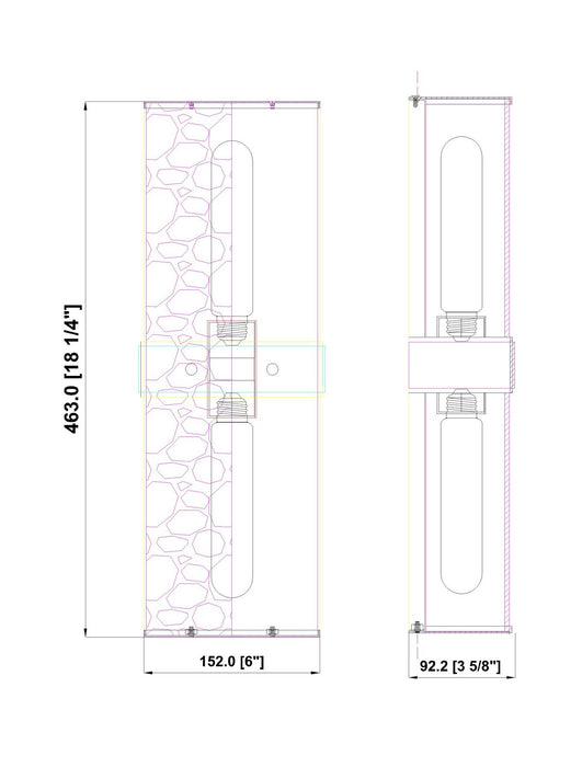 Z-Lite - 3053-2SL-RB - Two Light Wall Sconce - Meridian - Rubbed Brass