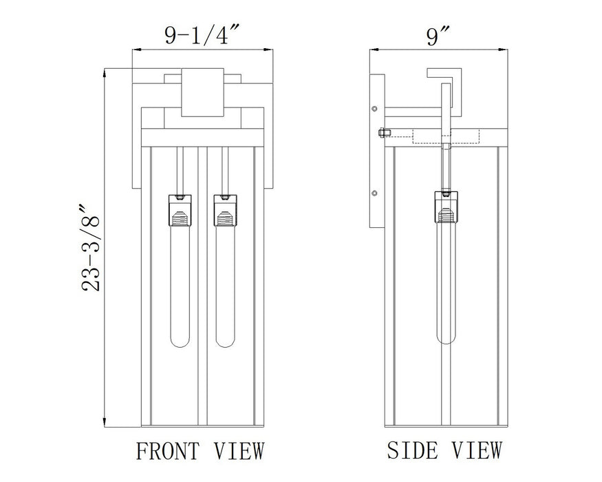 Z-Lite - 5031B-BK - Two Light Outdoor Wall Light - Fortis - Sand Black