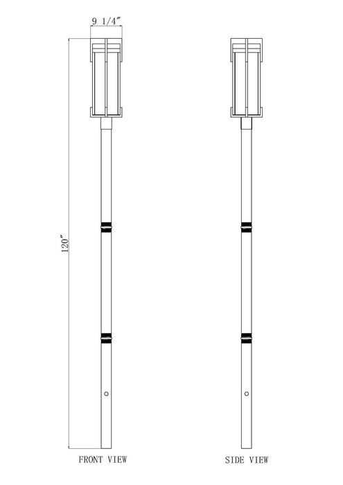 Z-Lite - 5031PHBR-5009P96-BK - Two Light Outdoor Post Mounted Fixture - Fortis - Sand Black