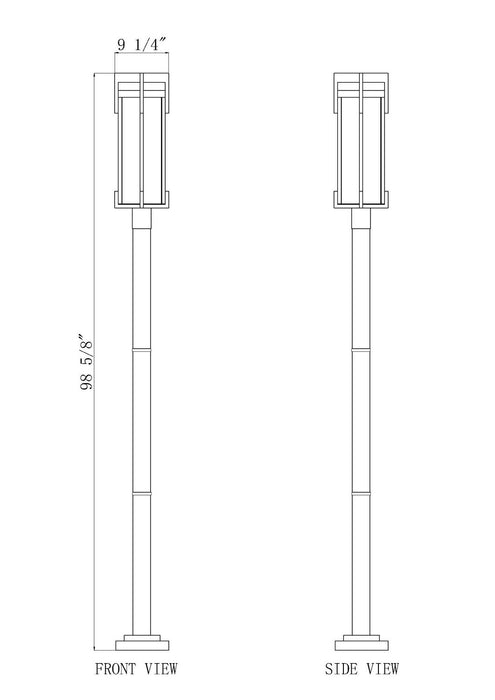 Z-Lite - 5031PHBR-5012P-BK - Two Light Outdoor Post Mounted Fixture - Fortis - Sand Black