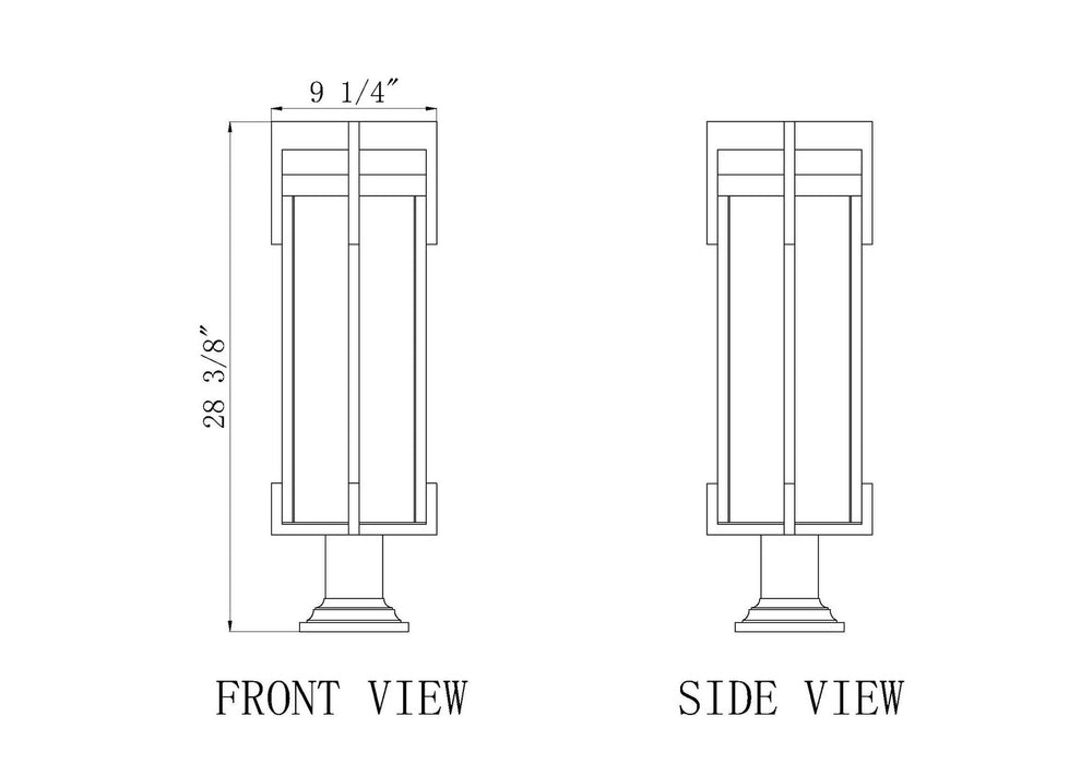 Z-Lite - 5031PHBR-533PM-BK - Two Light Outdoor Pier Mounted Fixture - Fortis - Sand Black